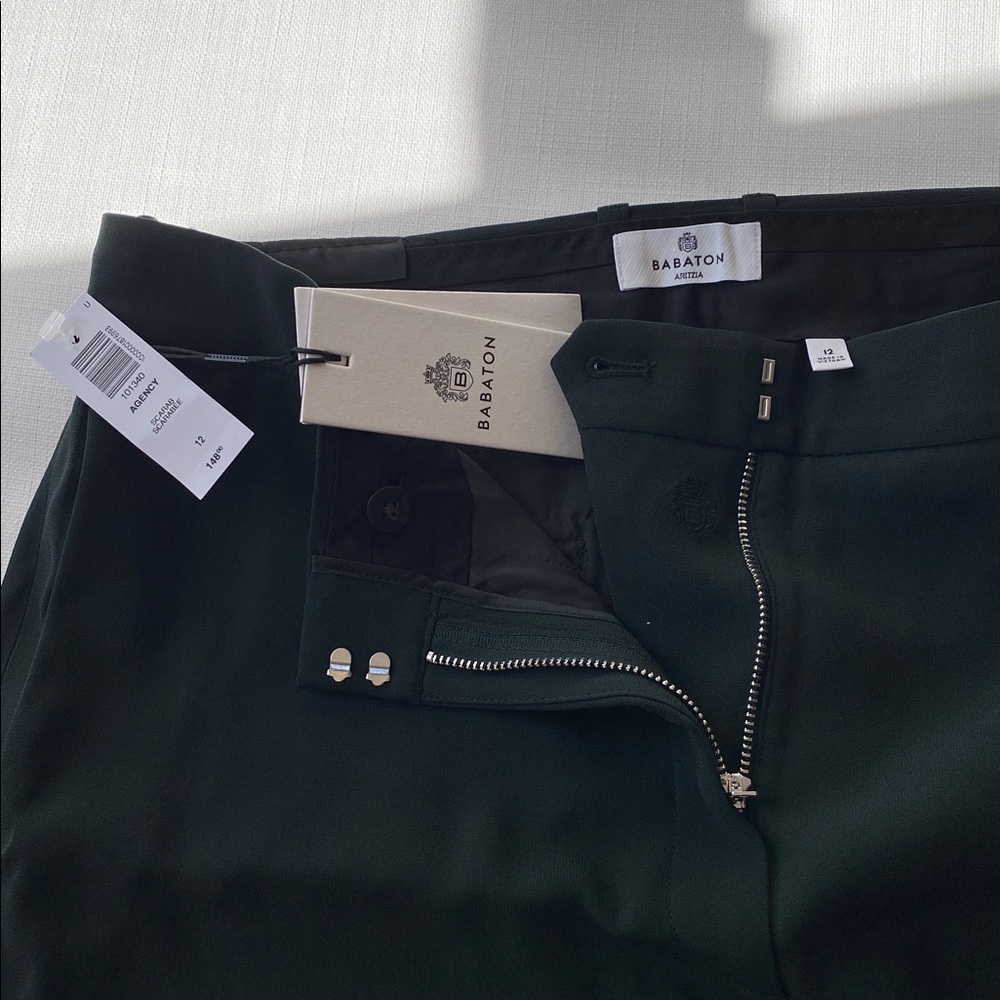 NWT ARITZIA Babaton SCARAB / Dark Green AGENCY PANT Size 12 💚💚 - Picture 4 of 7